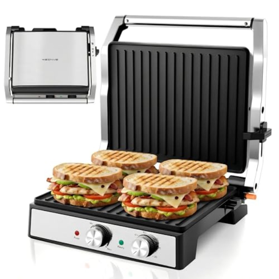 Sandwich Press Panini - Panini Press Sandwichmaker met temperatuur- en