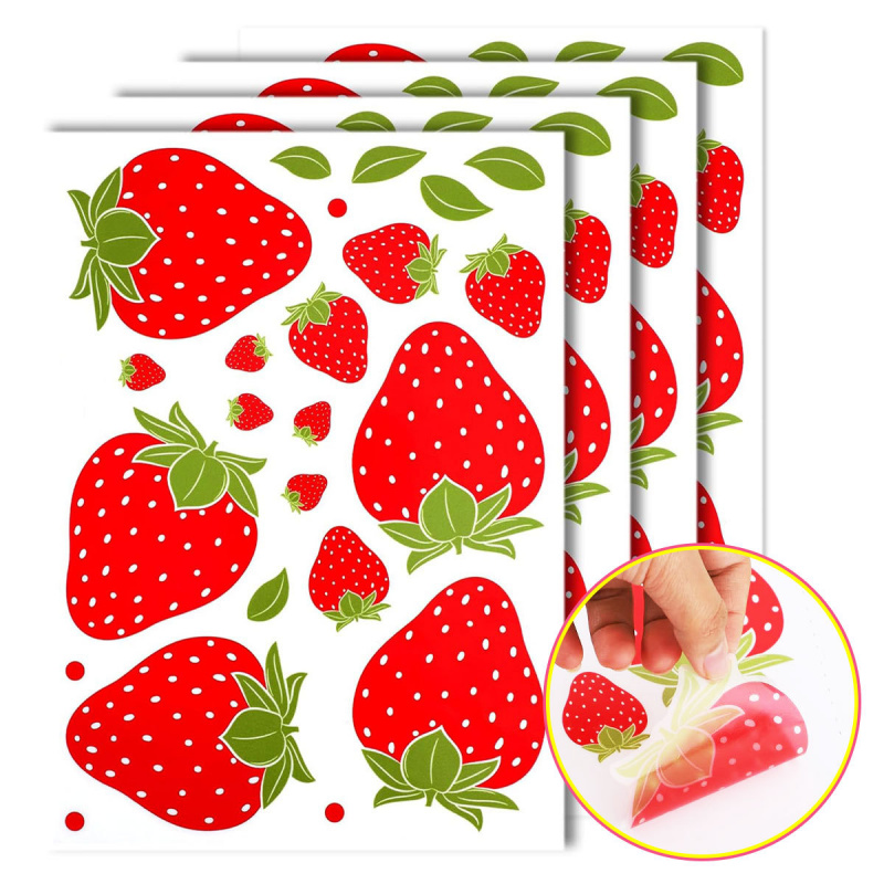 Commercial Kitchen Wall Panels - Transparante aardbeien-wandstickers zijn afneembaar en schattig,